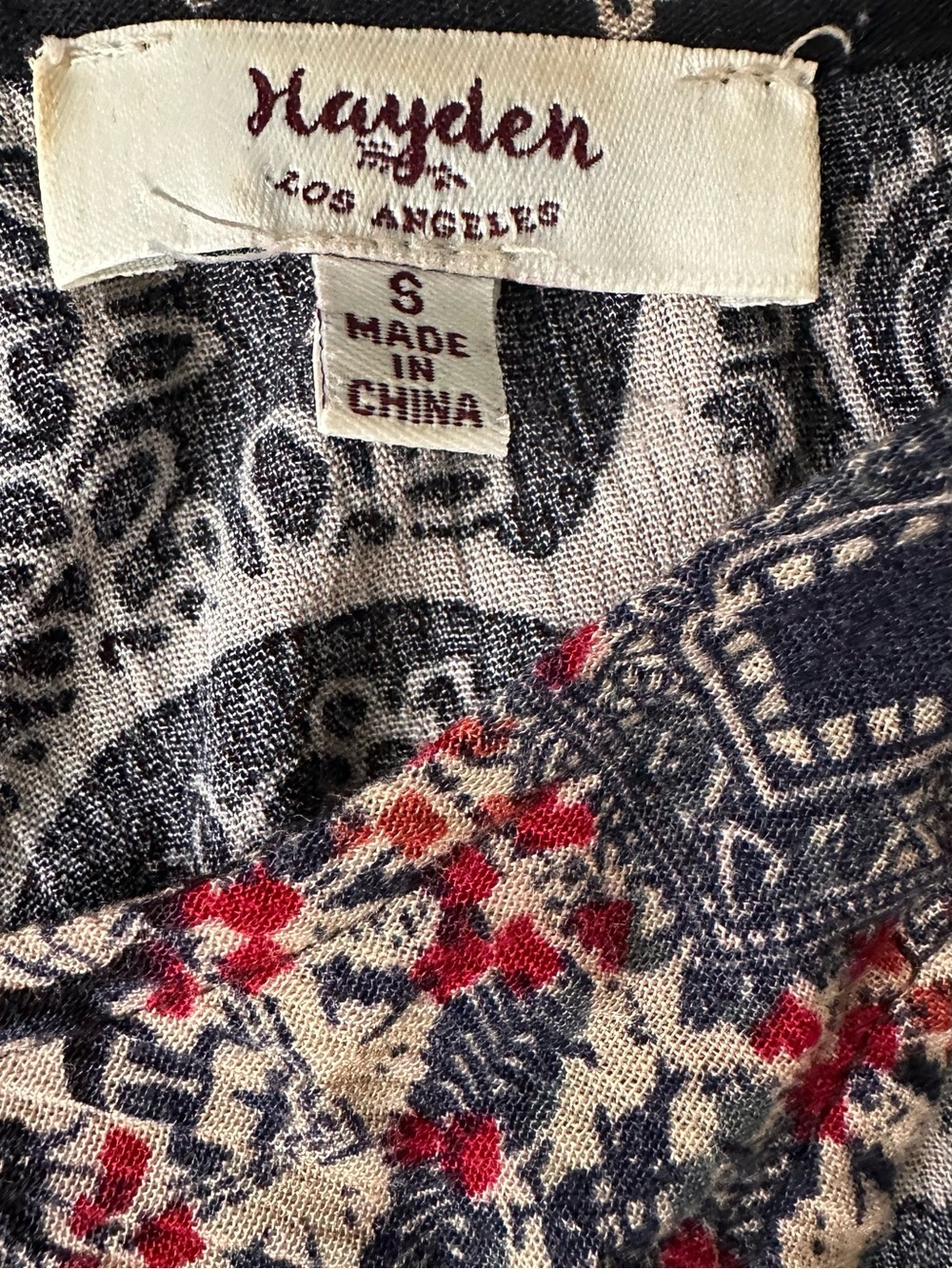 Hayden Los Angeles Boho Paisley Swing Dress Small Festival Western Rayon - Picture 5 of 6